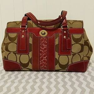 Coach Hamptons Signature Stripe large carryall